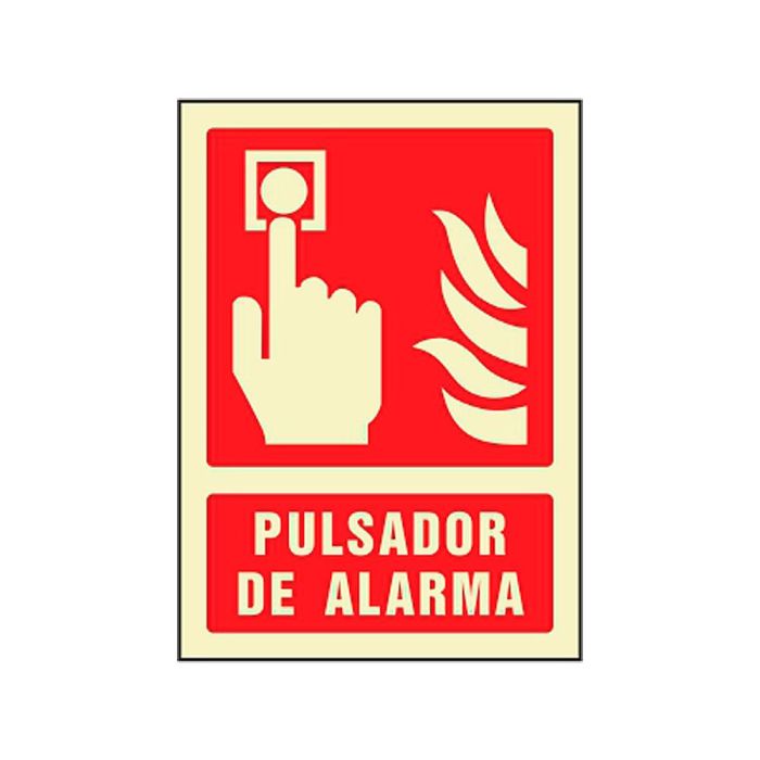 Pictograma Syssa Señal De Pulsador De Alarma En Pvc Fotoluminiscente 210x297 mm 1