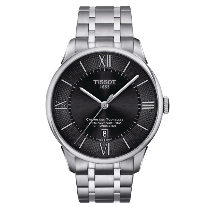 Reloj Hombre Tissot CHEMIN DES TOURELLES COSC (CONTRôLE OFFICIEL SUIS Negro Plateado (Ø 34 mm)