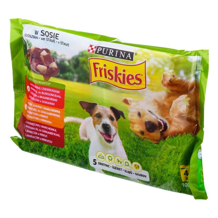 Comida húmeda Purina Friskies Pollo Ternera Cordero Patatas Zanahoria 4 x 100 g Comida húmeda Purina Friskies Pollo Ternera Cordero Patatas Zanahoria 4 x 100 g