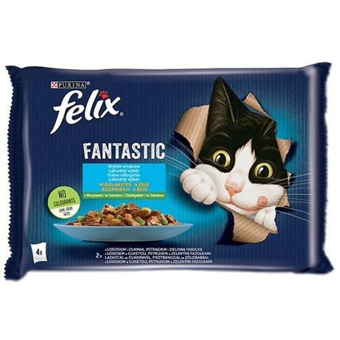 Comida para gato Purina Salmón Calabacín Judías Verdes 4 x 85 g Comida para gato Purina Salmón Calabacín Judías Verdes 4 x 85 g