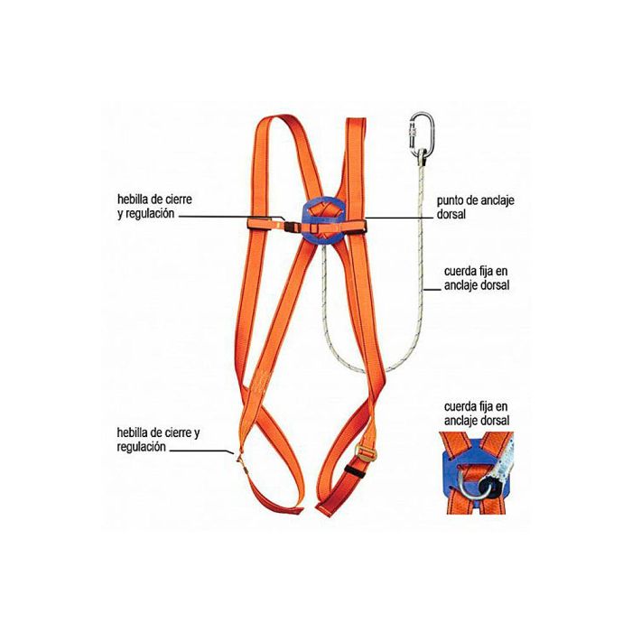 Arnés Faru Proteccion Anticaidas Basico Con Cuerda Incorporada De 1 M De Largo 1