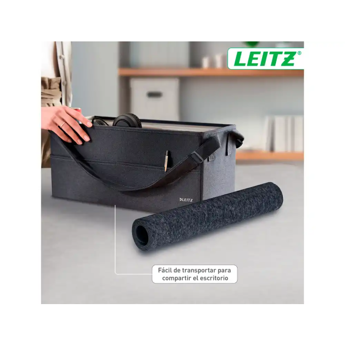 Leitz Alfombrilla de Sobremesa de Fieltro Grande, Gris, 70x36 cm, Superficie Suave y Antideslizante, Compatible con Ratones Ópticos y Láser 4