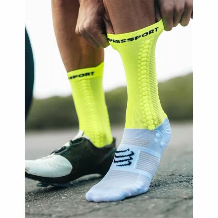 Calcetines Deportivos Compressport Pro Racing Verde limón 1