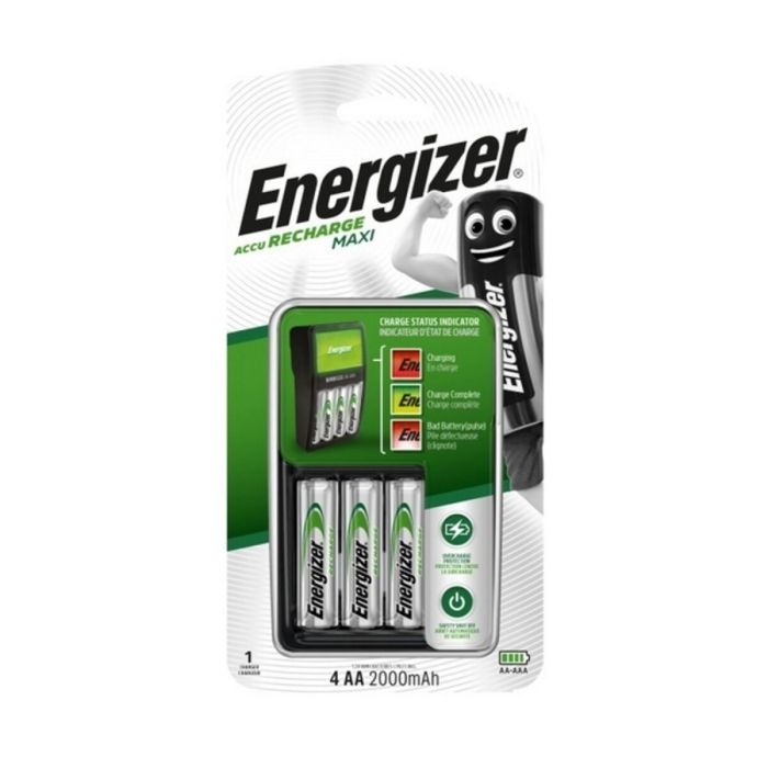 Cargador + Pilas Recargables Energizer Maxi Charger AA AAA HR6 1