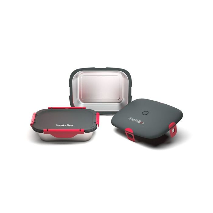 Fiambrera HeatsBox HB-03-102B Negro Gris Rectangular 0,25 L 4 Fiambrera HeatsBox HB-03-102B Negro Gris Rectangular 0,25 L 4