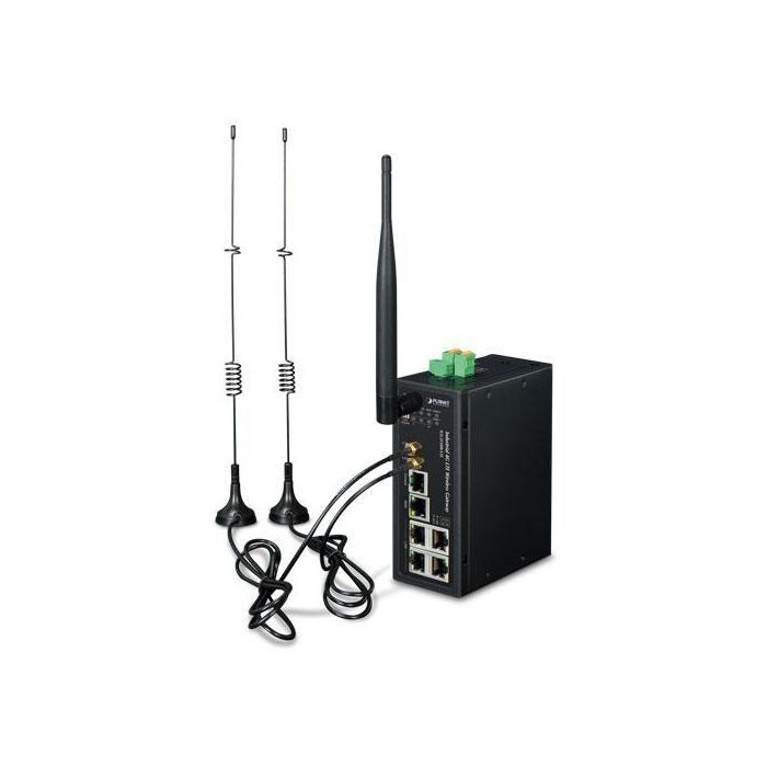 Planet Industrial 4G LTE Cellular Wireless Gateway with 5-Port 10/100/1000T(2 Module SIM Card Slots, 802.11ac, 1 RS232/RS485, DI/DO, -35~75 degrees C, LTE Band B1/B3/B5/B7/B8/B20) Planet Industrial 4G LTE Cellular Wireless Gateway with 5-Port 10/100/1000T(2 Module SIM Card Slots, 802.11ac, 1 RS232/RS485, DI/DO, -35~75 degrees C, LTE Band B1/B3/B5/B7/B8/B20)