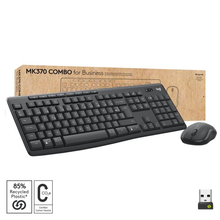 Teclado y Ratón Inalámbrico Logitech MK370 Azerty Francés Gris Grafito 6