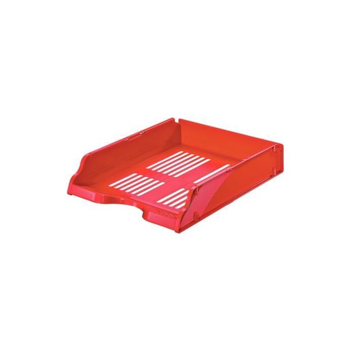 Esselte Bandeja Portadocumentos Transit Apilable A4 Estándar, Resistente, Fácil Acceso, Rojo