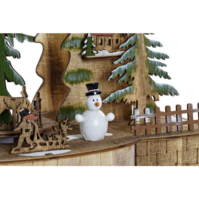 DKD Home Decor Casa de Navidad Alpina de Madera con Luz LED y Diseño de Árboles y Casas Natural Verde 15x37x30 cm, Funciona con 3 Pilas AAA 2 DKD Home Decor Casa de Navidad Alpina de Madera con Luz LED y Diseño de Árboles y Casas Natural Verde 15x37x30 cm, Funciona con 3 Pilas AAA 2