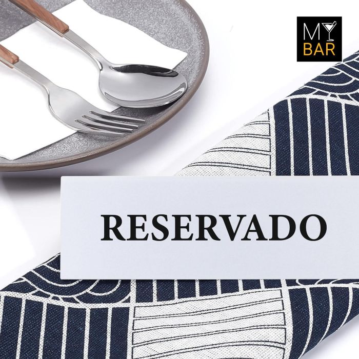 Placa Acrílica Reservado 15x5 cm - My Bar (24 Unidades) 10 Placa Acrílica Reservado 15x5 cm - My Bar (24 Unidades) 10