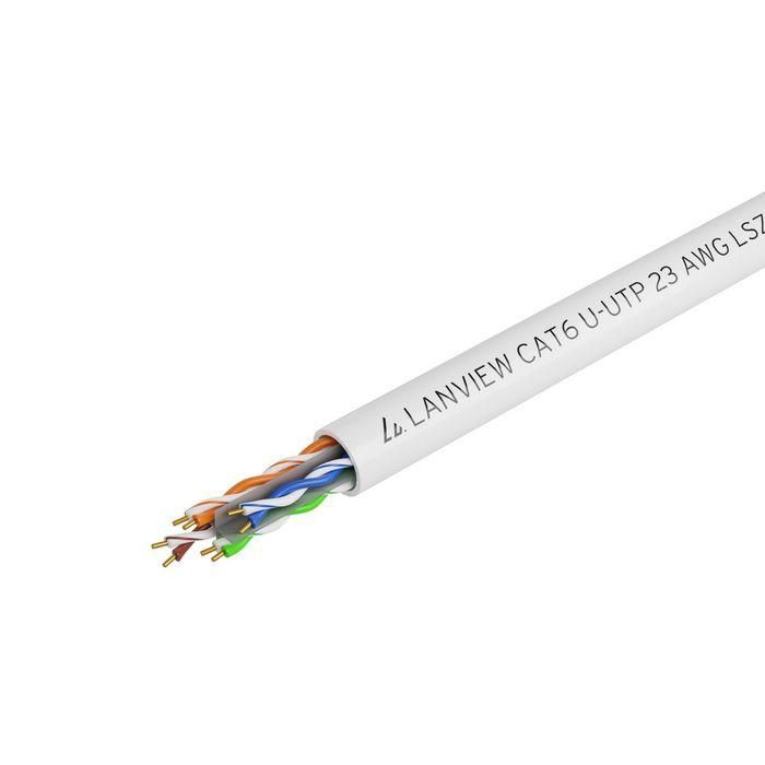 Lanview 305m Cat6 U-UTP cable 4x2xAWG23 LSZH white, B2ca Lanview 305m Cat6 U-UTP cable 4x2xAWG23 LSZH white, B2ca