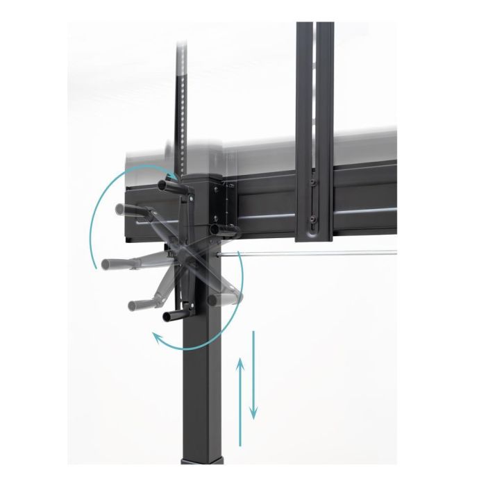 TooQ Soporte de Suelo con Ruedas FS20406HM-B para Pantallas de 60"-100", Negro, Altura Regulable 3