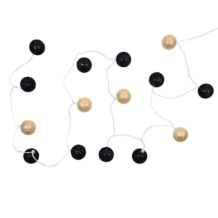Home Deco Factory Guirnalda Luz 15 Led Negro y Dorado, Conexión Usb, Ideal para Decoración 2
