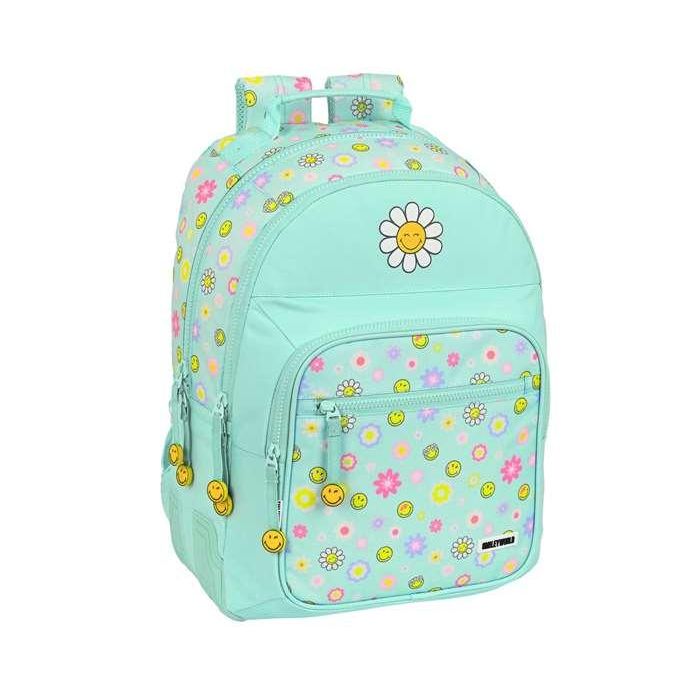 Mochila Escolar Smiley Summer fun Turquesa 32 x 42 x 15 cm Doble 0 Mochila Escolar Smiley Summer fun Turquesa 32 x 42 x 15 cm Doble 0