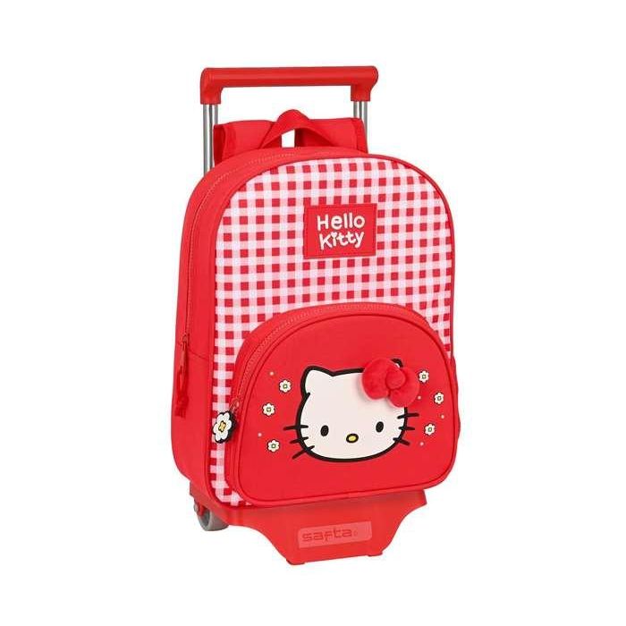 Mochila Escolar con Ruedas Hello Kitty Spring Rojo (26 x 34 x 11 cm)