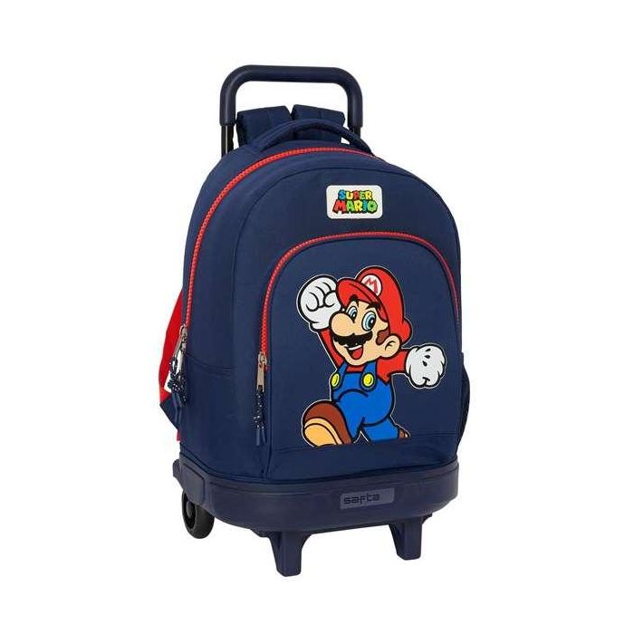 Mochila gde. c/ruedas compact extraible super mario "world" 33x45x22 cm