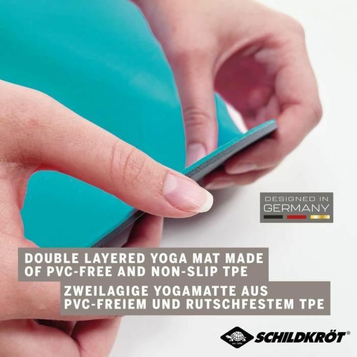 Schildkrot Esterilla de yoga SCH4000885602685 - Bicolor antracita/azul petróleo - 180 x 61 cm - 4 mm grosor 2