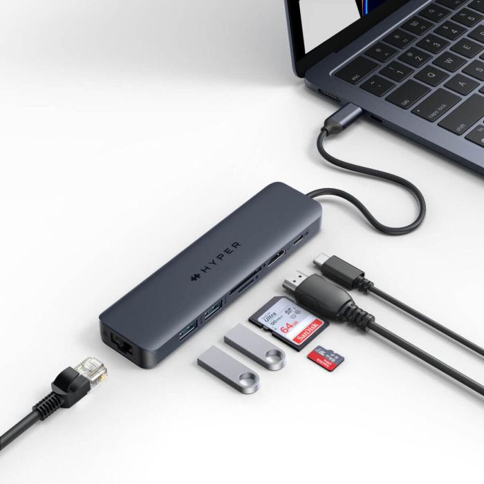 Hub USB-C 7 Puertos Hyper HD4003G Azul 1