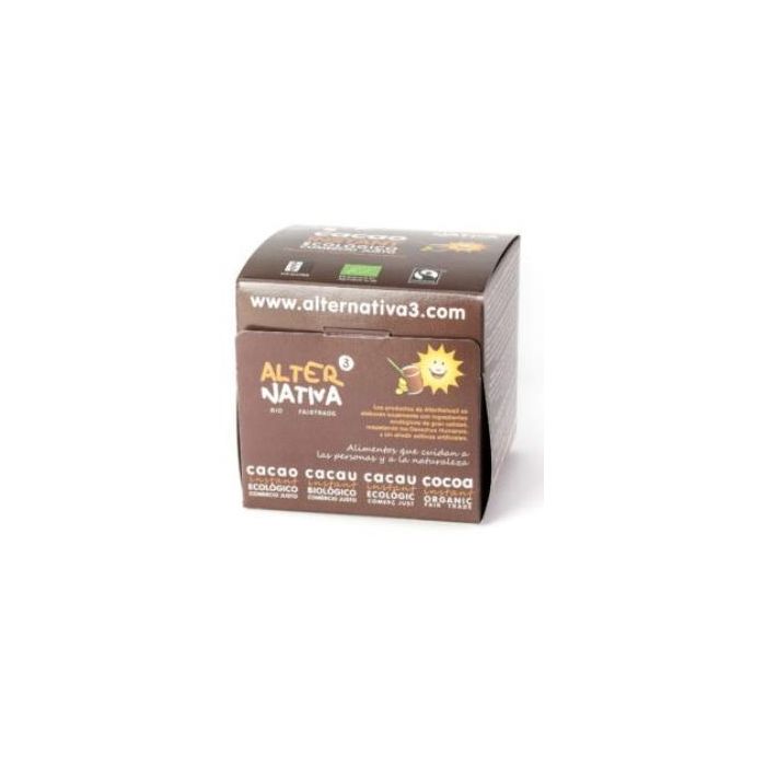 ALTERNATIVA 3 Cacao Instantáneo Bio Comercio Justo en Sobres 15g - Disolución Inmediata, Sin Lactosa ni Gluten (20 unidades)