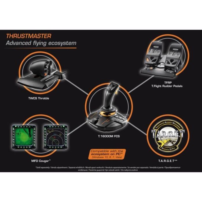 Thrustmaster T.16000M FCS Flight Pack Palanca de mando para Mac y PC, Analógico/Digital, USB, Negro - 2960782 10