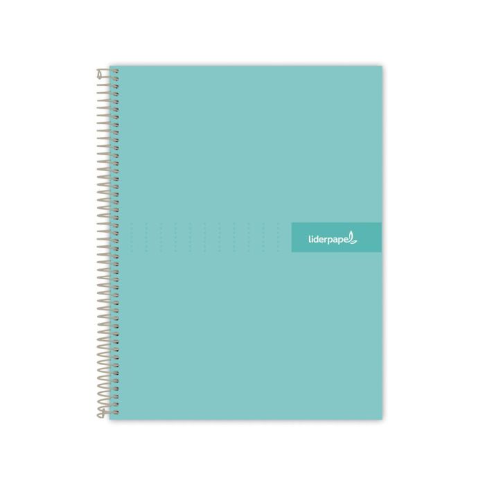 Cuaderno Espiral Liderpapel A5 Micro Crafty Tapa Forrada 120H 90 gr Cuadro 5 mm 5 Bandas6 Taladros Color Turquesa 1