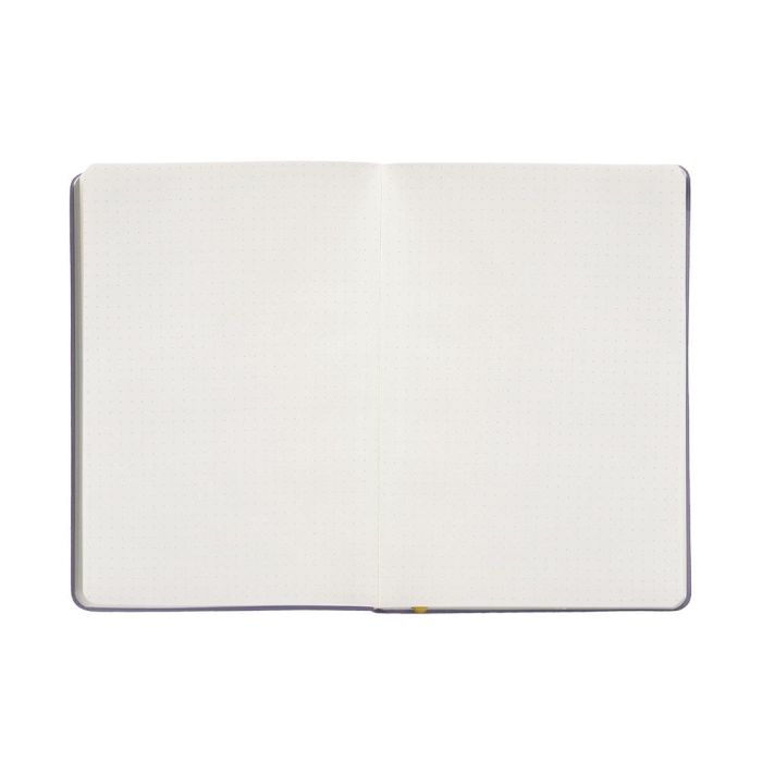 Cuaderno Con Gomilla Antartik Notes Tapa Dura A4 Hojas Puntos Morado Y Amarillo 100 Hojas 80 gr Fsc 7