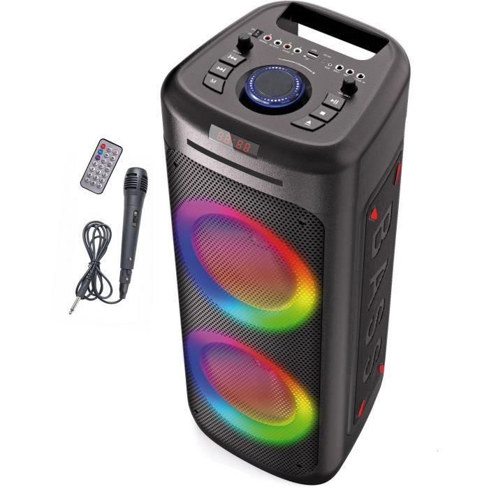 Altavoz de luz con unidad de CD INovalley MS06 -CD -XXL - Bluetooth 5.0 - 1000W - Función de karaoke