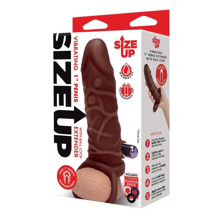 Funda para pene Size Up Marrón Ø 4 cm 15 cm 1 Funda para pene Size Up Marrón Ø 4 cm 15 cm 1