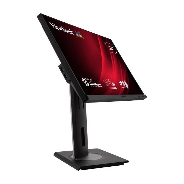 Viewsonic VG2448a Monitor para PC 24 pulgadas (61cm) Full HD 1920x1080 IPS LED Negro con Altavoces, USB y Altura Ajustable 10