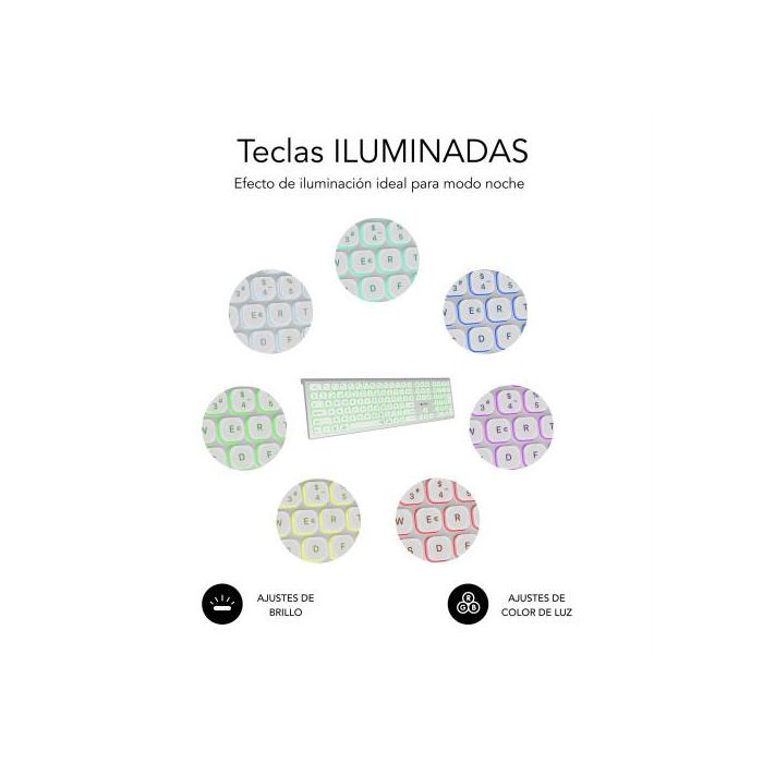 Subblim Teclado Bluetooth/2.4G Master SUBKB-3MIE300 Iluminado Ext P/B Español QWERTY Completo 7