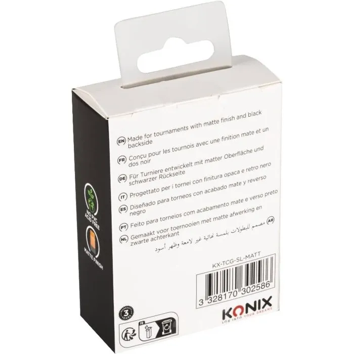Konix - Fundas Mate para Cartas de Juego 66 x 91 mm (100 unidades) - Protección para Magic The Gathering, Pokémon - Negro