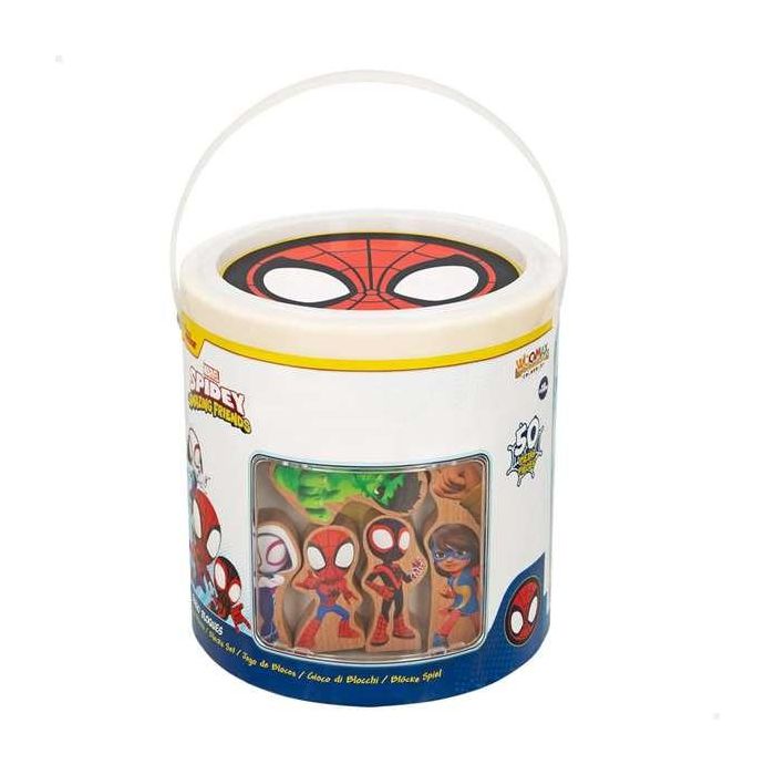 Cubo blocs de madera spidey amazing friends con 50 piezas 4 Cubo blocs de madera spidey amazing friends con 50 piezas 4