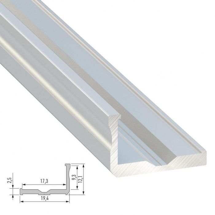 Perfíl Aluminio Tipo F 2,02M - Bruto Perfíl Aluminio Tipo F 2,02M - Bruto
