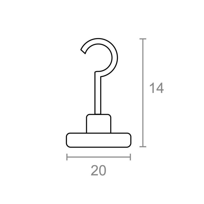 Imán neodimio gancho im32 níquel 20 x 14 mm 1 Imán neodimio gancho im32 níquel 20 x 14 mm 1