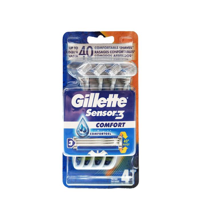 Maquinilla de Afeitar Gillette Sensor 3 Confort (4 Unidades)