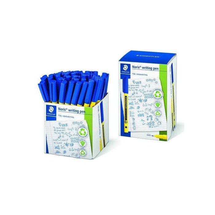 Rotulador Fibra Staedtler 307 Noris Writing Pen Azul Caja De 50