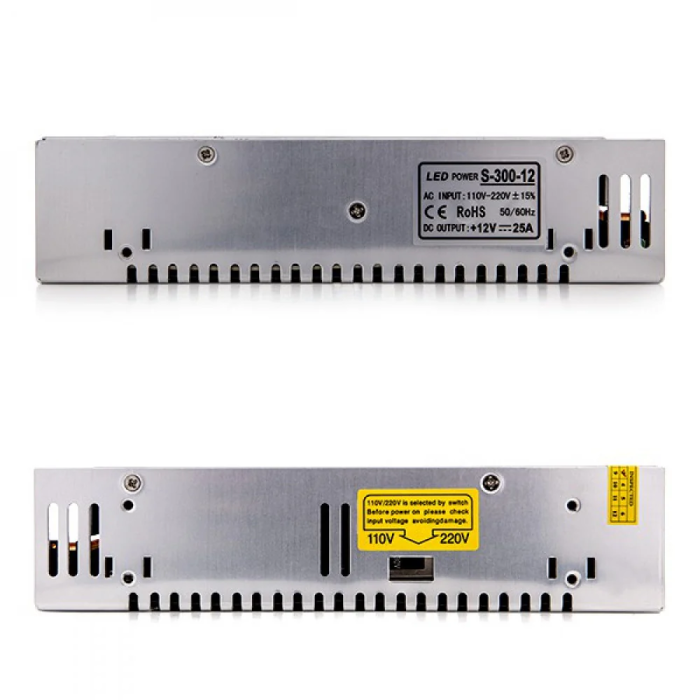 Transformador LED 230VAC/12VDC 300W 25A IP20 para conexión de alto consumo 2 Transformador LED 230VAC/12VDC 300W 25A IP20 para conexión de alto consumo 2