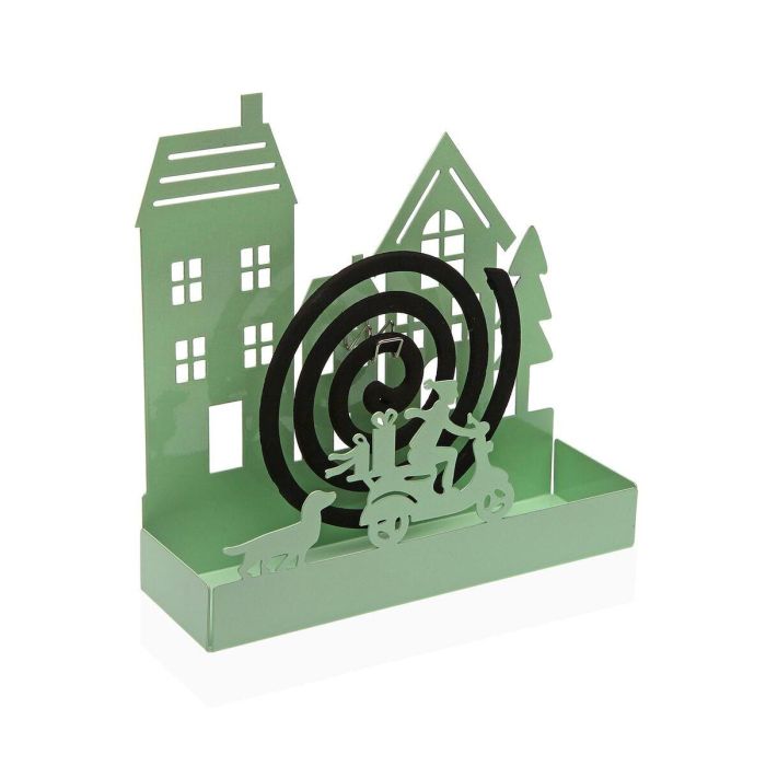 Soporte para espirales antimosquitos Versa Verde Metal 5 x 17 x 17 cm Casa Soporte para espirales antimosquitos Versa Verde Metal 5 x 17 x 17 cm Casa