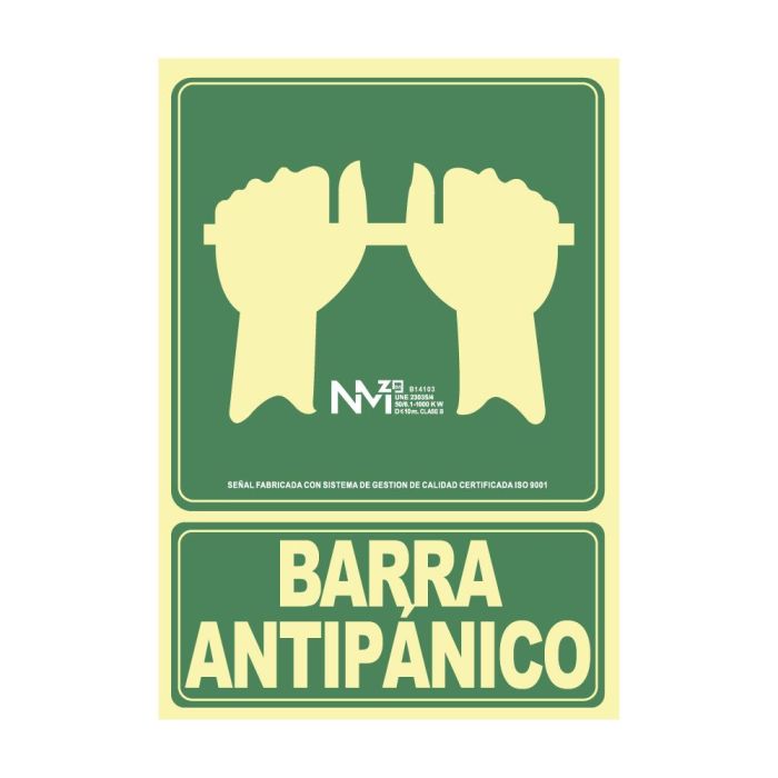 Normaluz Cartel de evacuación "empujar barra para abrir puerta" clase B PVC 0,7mm 22.4x30cm 0 Normaluz Cartel de evacuación "empujar barra para abrir puerta" clase B PVC 0,7mm 22.4x30cm 0