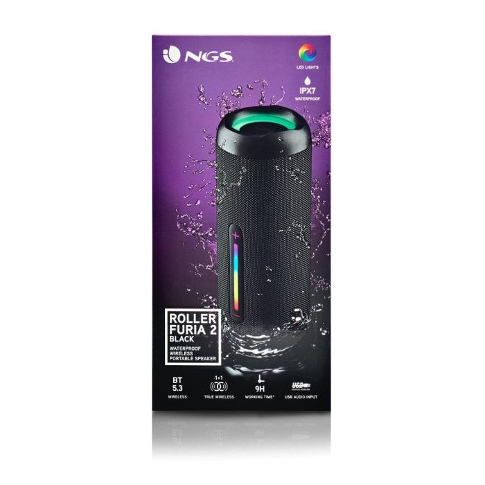 NGS Altavoz Bluetooth Roller Furia 2, 30W, Resistente al Agua IPX7, Bluetooth 5.3, True Wireless, USB/TF/AUX, Batería de 9h 3 NGS Altavoz Bluetooth Roller Furia 2, 30W, Resistente al Agua IPX7, Bluetooth 5.3, True Wireless, USB/TF/AUX, Batería de 9h 3