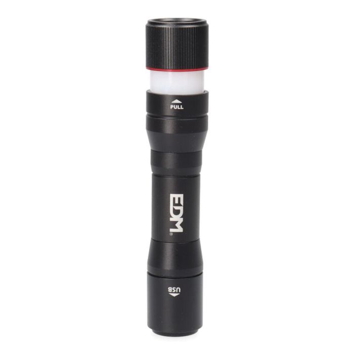 Edm Linterna Recargable 20W 1800lm, Aluminio, Power Bank, 3 Modos, Base Magnética, IP44, Incluye Cable Tipo C 2
