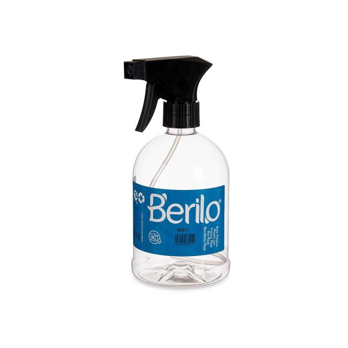 Bote Rociador de Plástico 500 ml Berilo - 8.5x18.5x9.5 cm, Negro/Transparente (12 Unidades) 1 Bote Rociador de Plástico 500 ml Berilo - 8.5x18.5x9.5 cm, Negro/Transparente (12 Unidades) 1