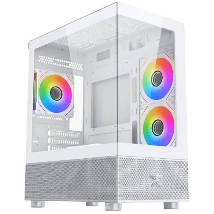 Xigmatek Alphard M Arctic AAAQN40395 - Caja de PC Minitorre Formato M-ATX, Blanco, 4 Ventiladores A-RGB 120 mm, sin Fuente