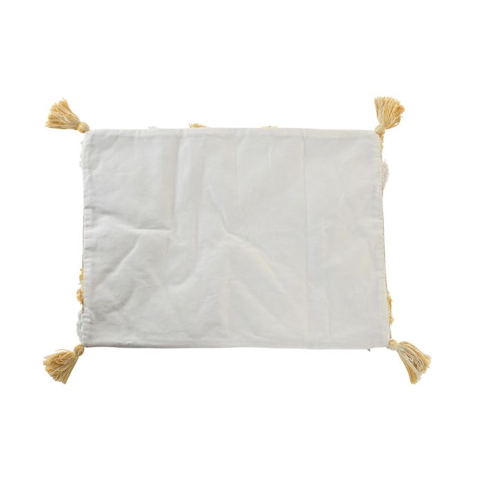 DKD Home Decor Funda de Cojín Decorativa para el Hogar de 40x60 cm Amarilla, con Cierre de Cremallera y Tejido en Poliéster y Algodón. 2