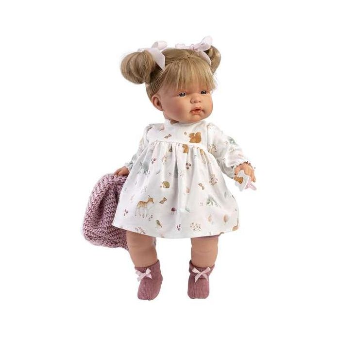 Muñeca Llorona Joelle Chaleco Lana Rosa 38Cm 1