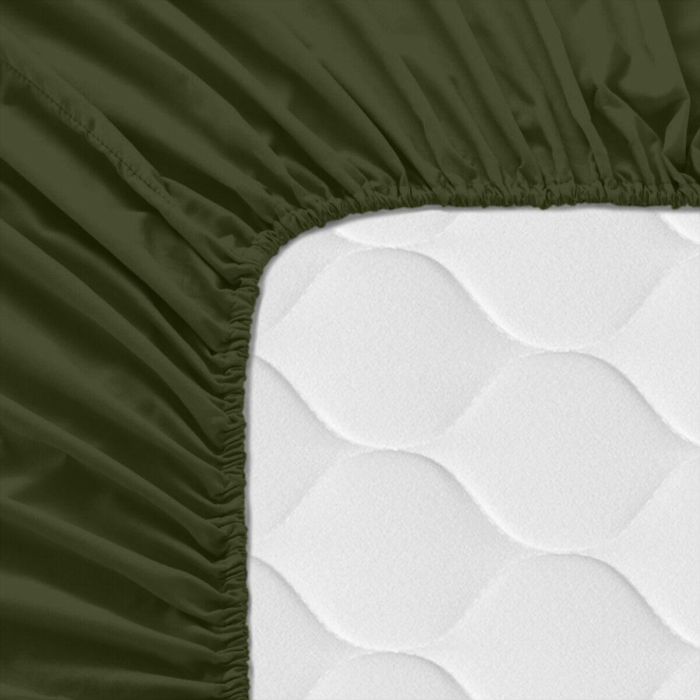 Sábana Bajera HappyFriday BASIC Verde oscuro 90 x 200 x 32 cm 2 Sábana Bajera HappyFriday BASIC Verde oscuro 90 x 200 x 32 cm 2