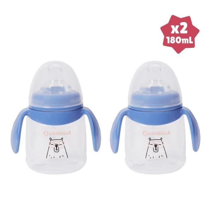 Badabulle Set de 2 vasos herméticos con asas ergonómicas, 180ml 2 Badabulle Set de 2 vasos herméticos con asas ergonómicas, 180ml 2
