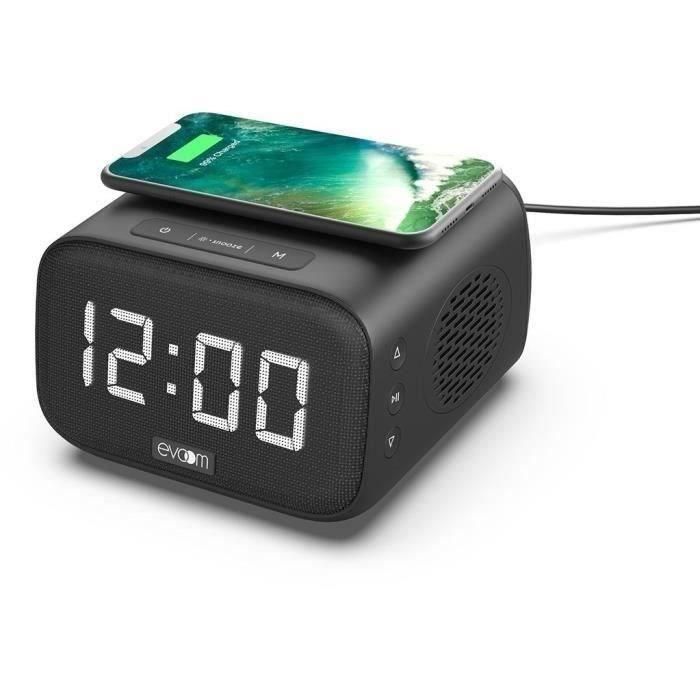 Evoom EV304618 Despertador Cargador Inalámbrico con Altavoz Integrado - Negro Evoom EV304618 Despertador Cargador Inalámbrico con Altavoz Integrado - Negro