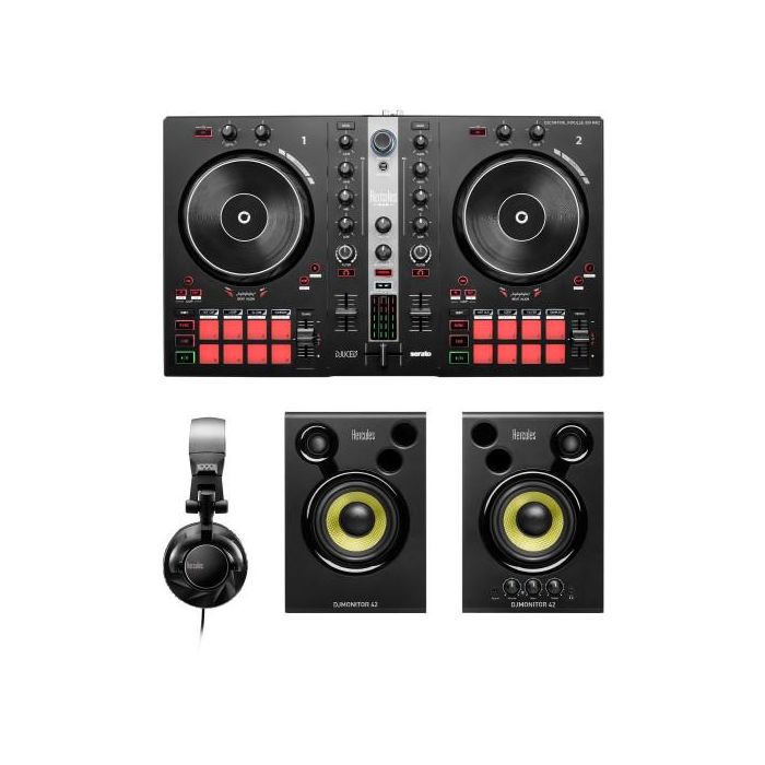 Hercules HER3362934747053 Kit DJ Essentials Control DJ Inpulse + Monitor DJ 32 Altavoces + Auriculares HDP DJ60