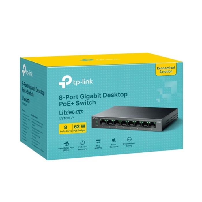 TP-Link LS108GP Switch No Administrado Gigabit Ethernet 8 Puertos PoE Negro 3 TP-Link LS108GP Switch No Administrado Gigabit Ethernet 8 Puertos PoE Negro 3